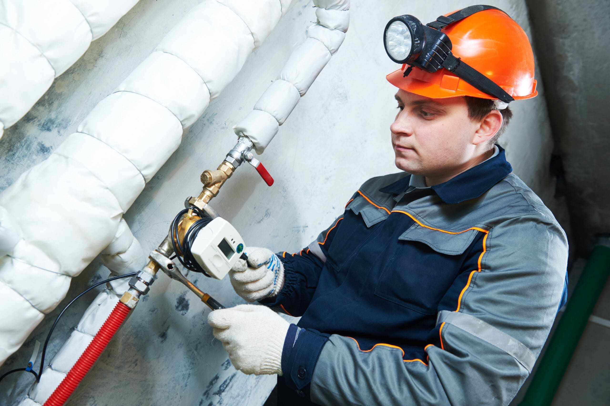 technician works with meter